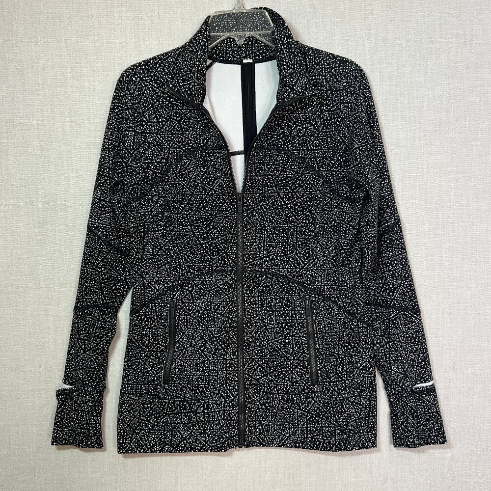 Lululemon Contour Jacket Full Zip Size 12 White &  Black